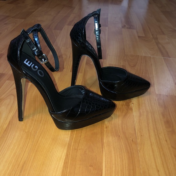 🆕 EGO Platform Pointed Toe Heel Croc black - Picture 6 of 8